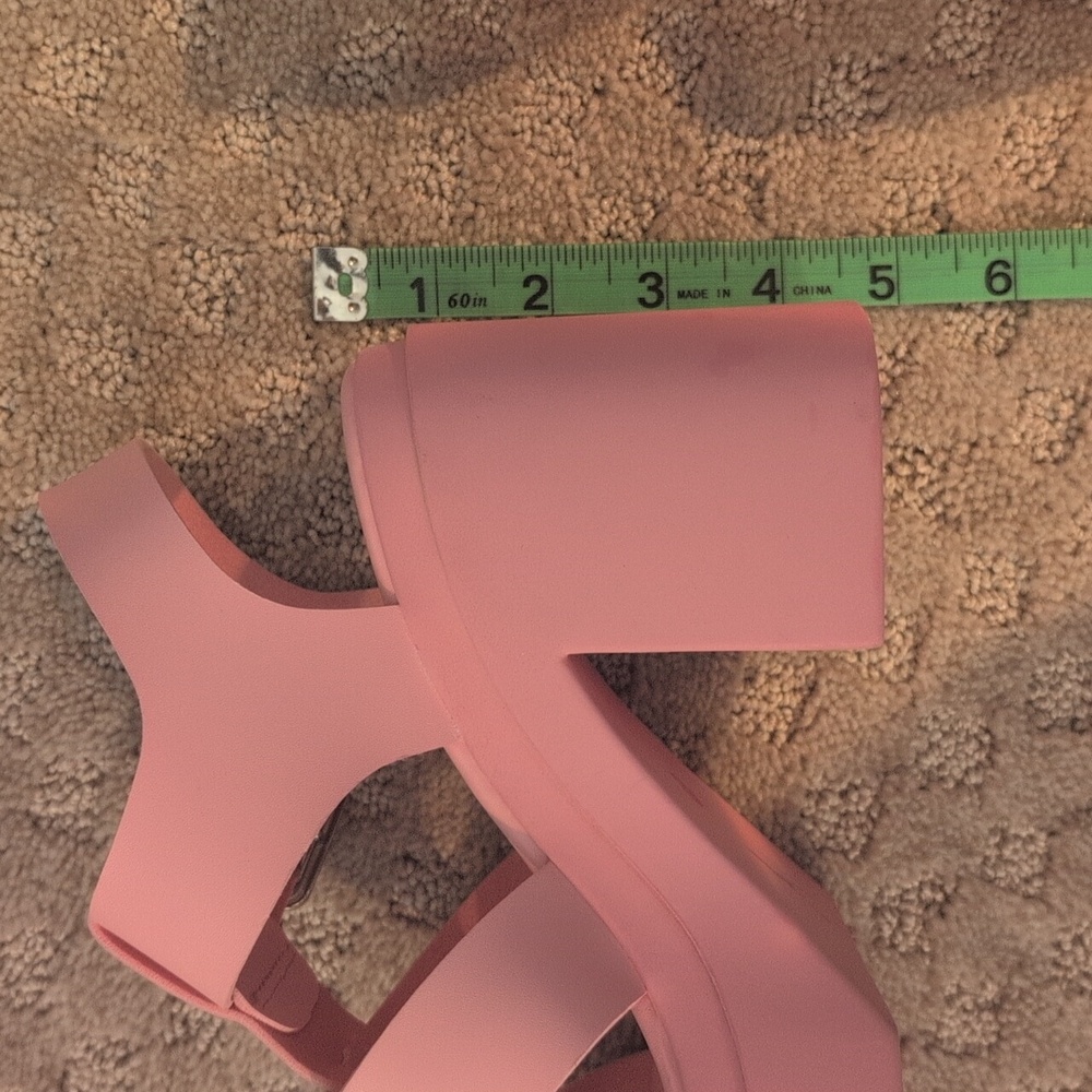 Steve Madden Pink Platform Chunky Heeled Sandals - Picture 12 of 13